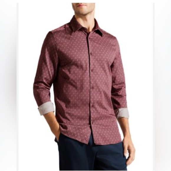 Ted Baker Other - Ted Baker NWT Maroon Patterned Casual Shirt